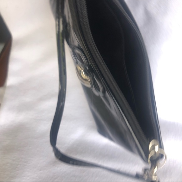 Coach Black Wristlet with sliver heart - Picture 6 of 7